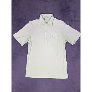 Criquet Polo Shirt Mens Medium Green 100% Organic Cotton Pocket Short Sleeve